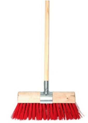 14IN Red Yard Brush With Clamp