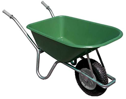 100L GREEN HEAVY DUTY PVC GARDEN WHEELBARROW ASSEMBLED