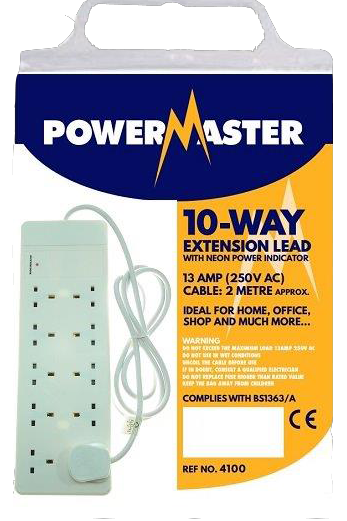 Powermaster 10 Gang 2mtr Extension Lead