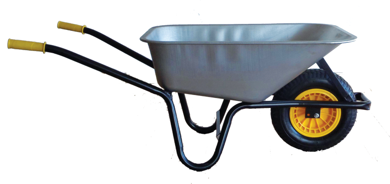 90L GALVANISED BUILDERS WHEELBARROW ASSEMBLED