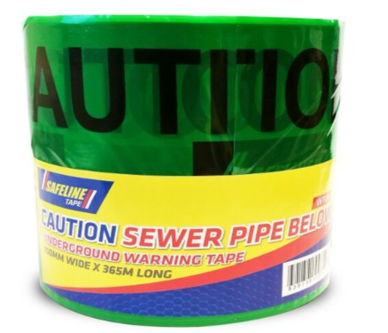 SEWER PIPE CAUTION TAPE GREEN