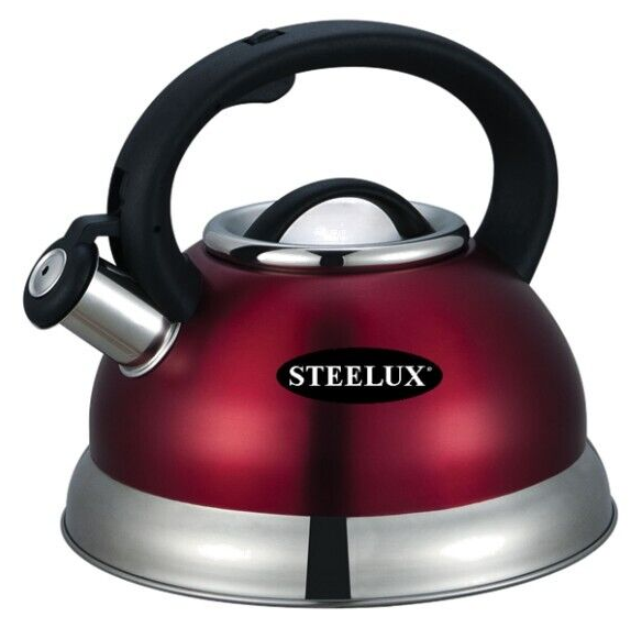 STEELUX RED WHISTLING KETTLE  2.7L