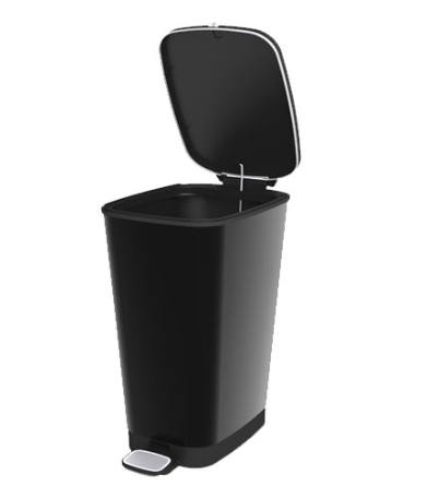 60L KIS CHIC PEDAL BIN BLACK LARGE