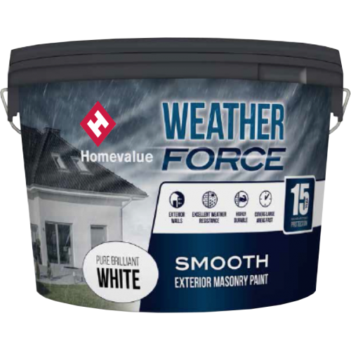 Homevalue Weatherforce Paint 10L White/ Black/ Magnolia