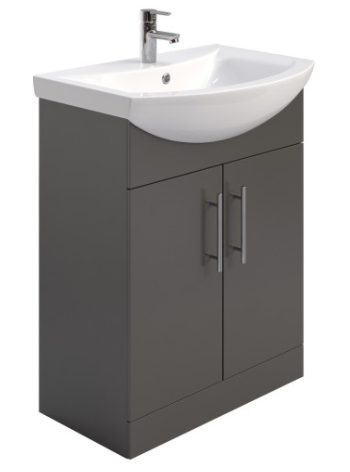 Belmont 65cm Vanity Unit & Basin Gloss Grey